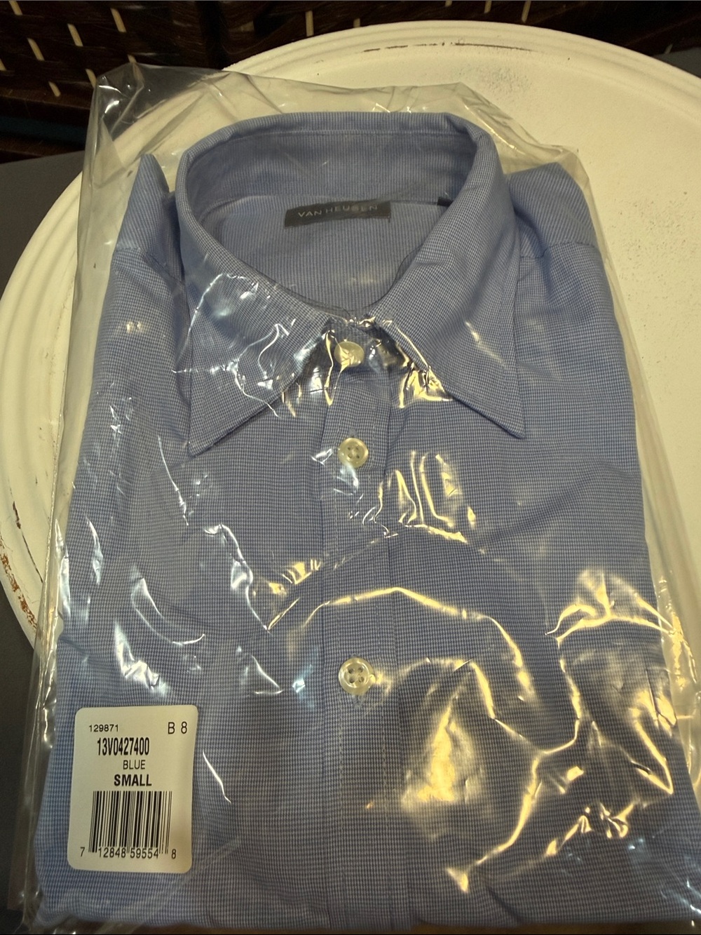 Boys Van Heusen Blue Button-Down Dress Shirt size small 4-6 small